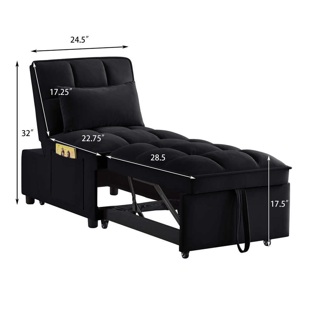 Convertible Sofa Bed 4in1 Multi-Functional Folding Recliner Sleeper Sofa Chairs