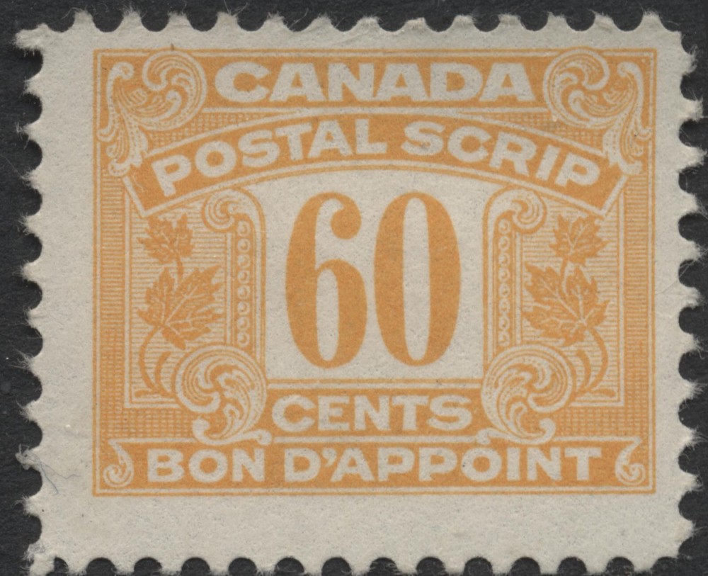 Canada 1967 VanDam #FPS55 60c yellow, Postal Note (3rd issue), MH