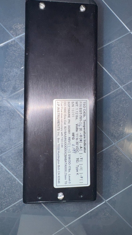 J.P. Instruments C43b Temperature Indicator EGT-101-1[C-010-A1]