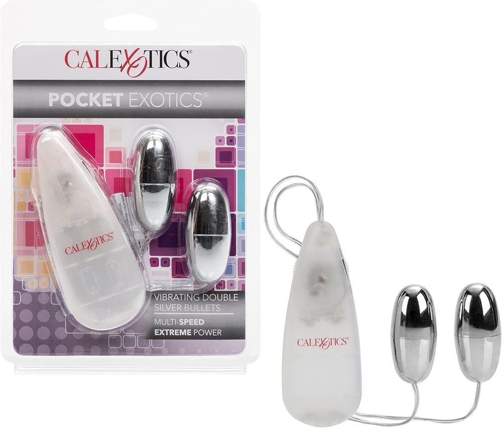 Pocket Exotics Vibrating Double Silver Bullets