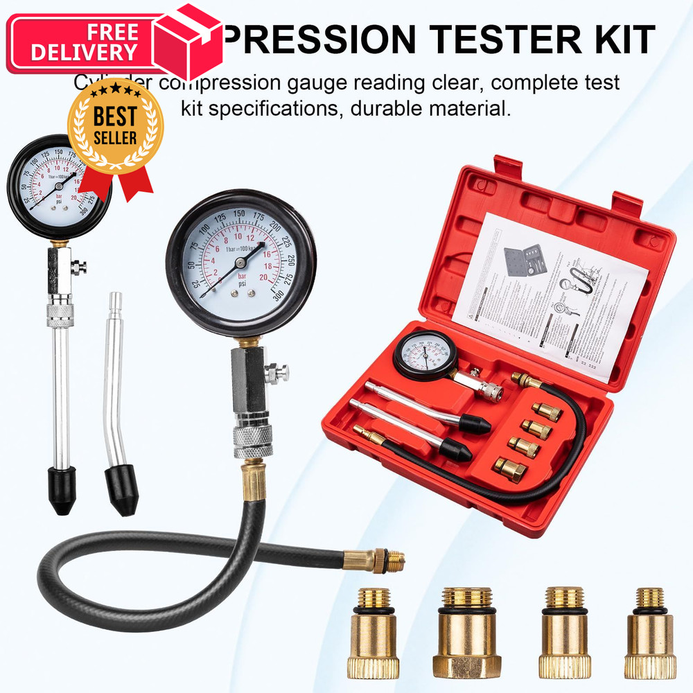 Clatoon 8pcs Petrol Engine Cylinder Compression Tester Kit, Small Engine...