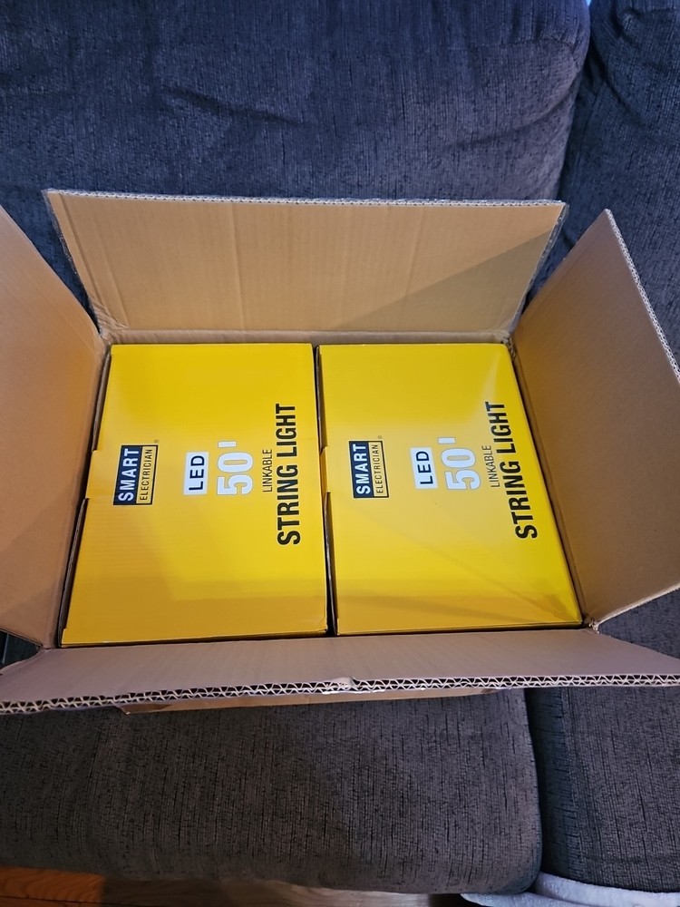 2x 50FT Led Work Light 7,500LM Waterproof Construction String Lights Linkable