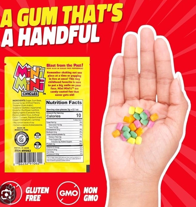 Mini Mini Gum 🍬 | Tiny Bite-Size Bubble Gum | Fun Novelty Candy - FIVE PACK