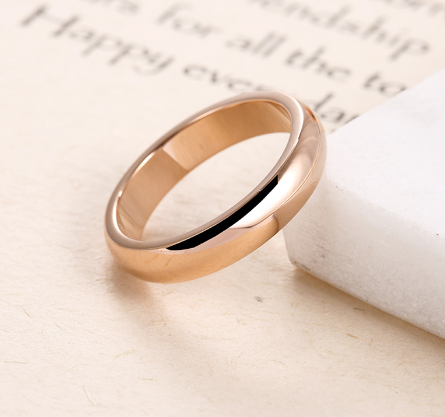 4MM Silver Gold Plated Stainless Steel Men Women Wedding Ring Band Size 3-13