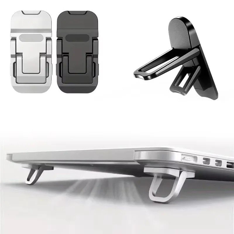 2PCS Mini Foldable Laptop Stand Portable Adjustable Self-Adhesive Notebook Riser