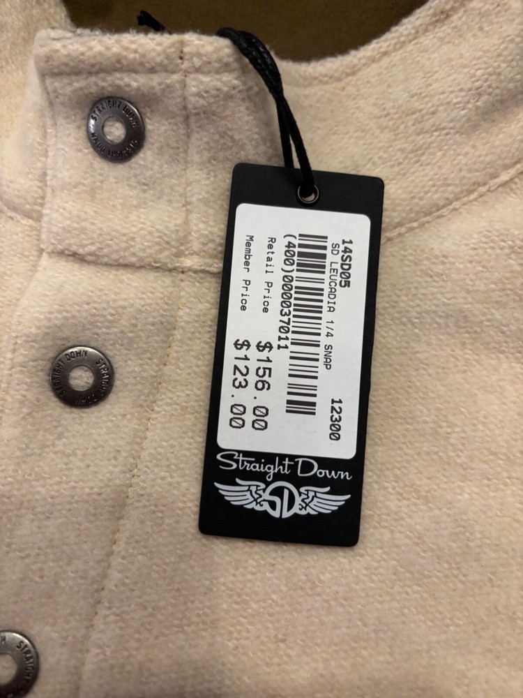 NWT MEN'S STRAIGHT DOWN LEUCADIA PULLOVER, SIZE: S, COLOR: OAT (M18)