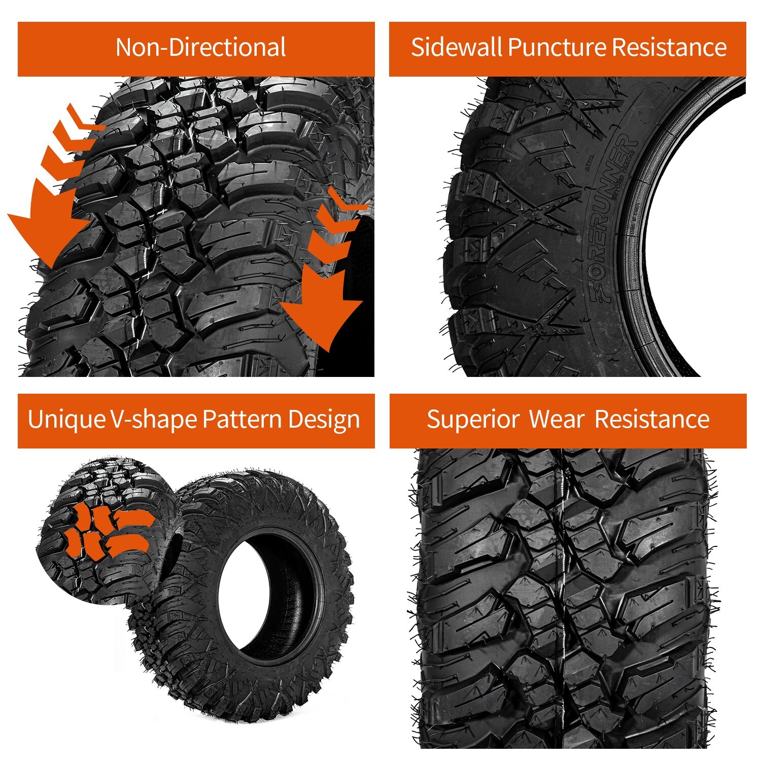 Set 4 30x10x14 ATV Tires 30x10-14 8PR Radial UTV 30 10R 14 All Terrain Tubeless