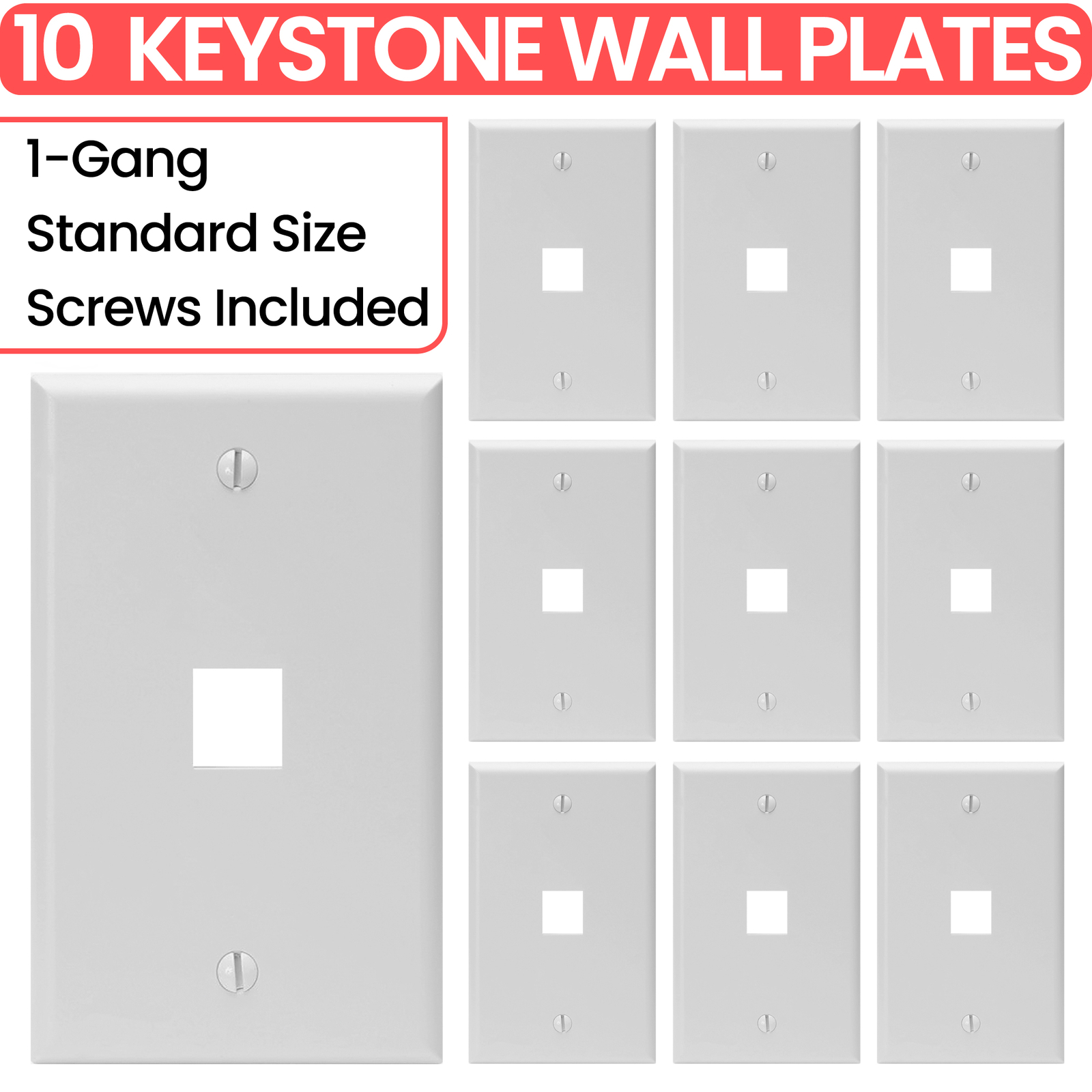 Keystone RJ45 Wall Plate Jack Insert CAT5e CAT6 White Lot