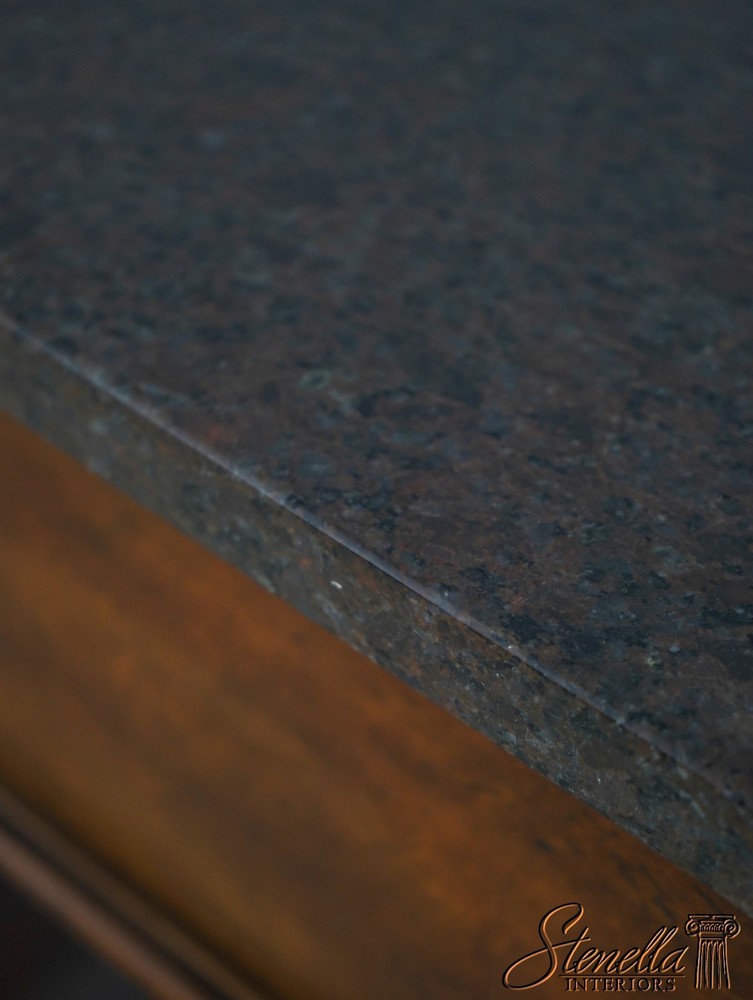 71957: HENREDON Acquisitions Walnut Finish Marble Top Server Console Table
