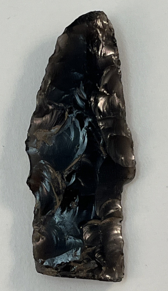 Obsidian Black Arrowhead Spearhead - Age Unknown