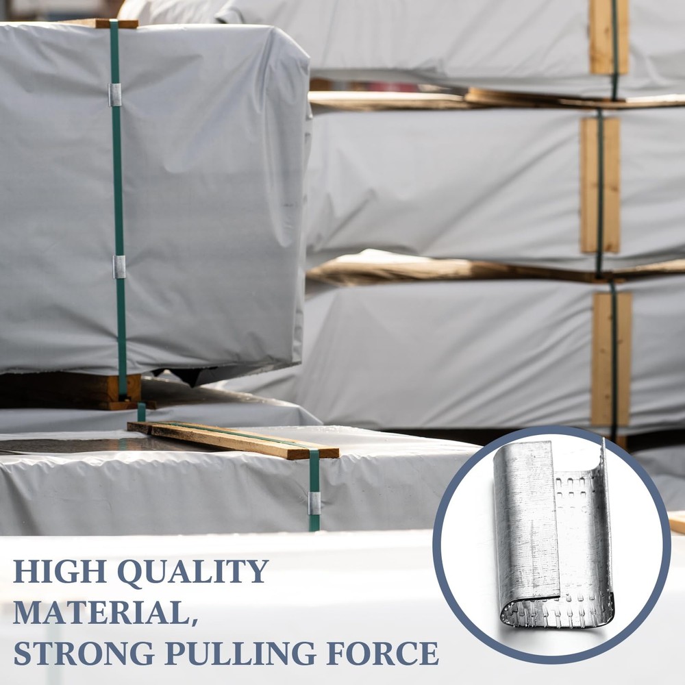 Blulu 2000 Pcs Packaging Strapping Open Serrated Seals for 1/2" Strap Width P...