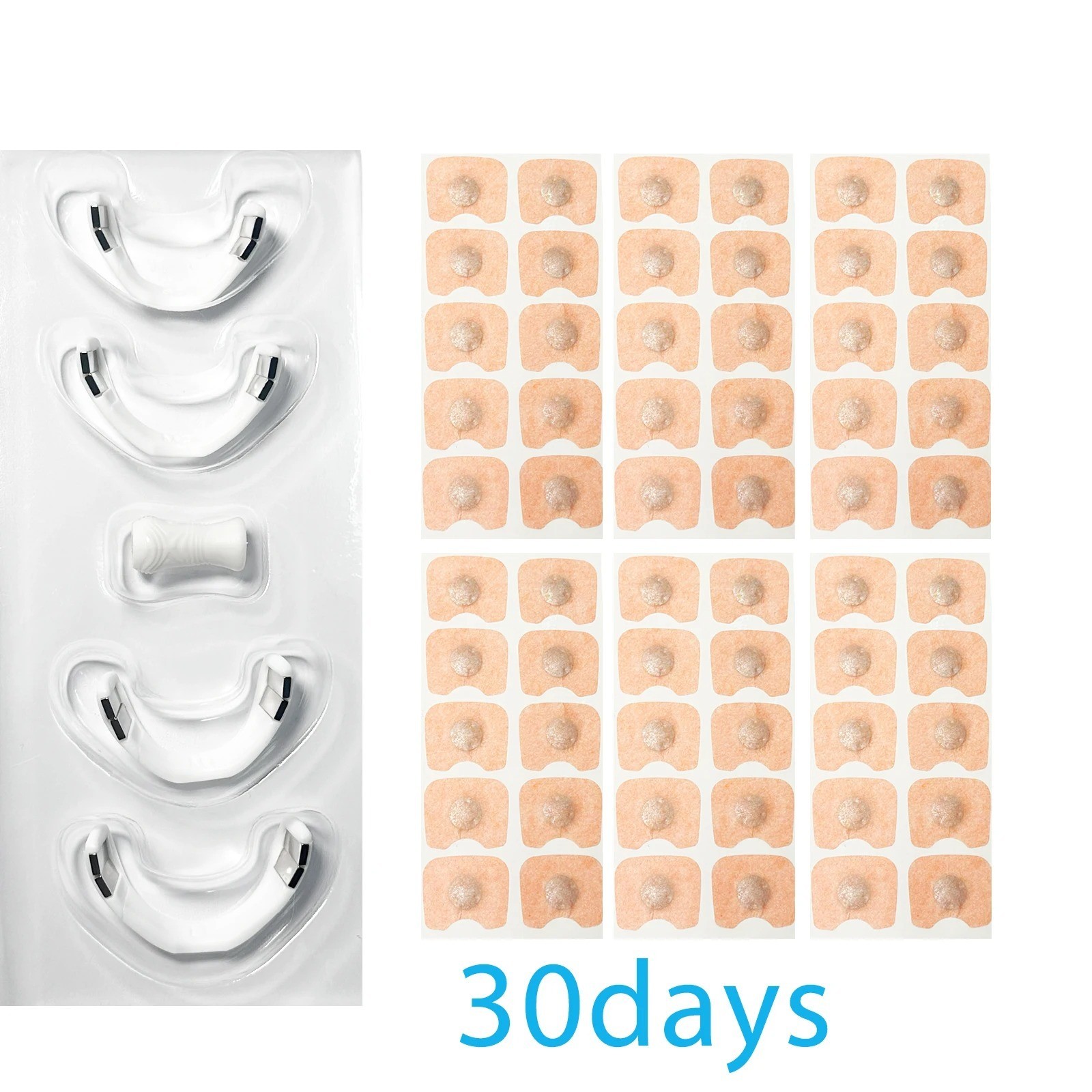 60 Pcs Round Magnetic Better Breath Nose Clip Anti Snoring Nasal Strip Set-Black