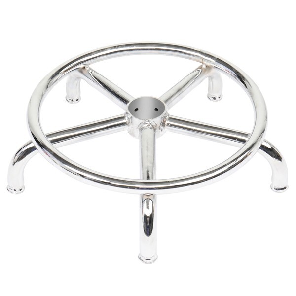 360°Rotation Black Round Stool with Lines Rotation Bar Stool