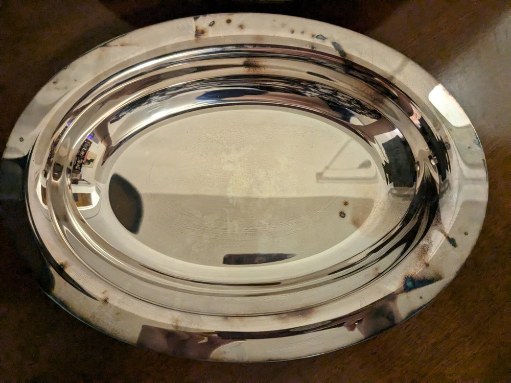 Vtg Silver Plated Serving Dish W/ Lid And Handles
