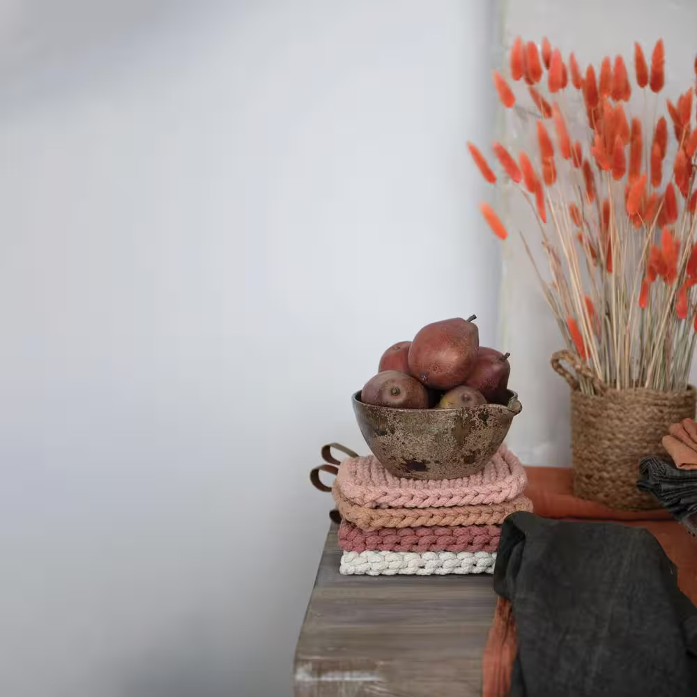 14 In. W X 108 In. L Orange Rust Solid Stonewashed Linen Table Runner