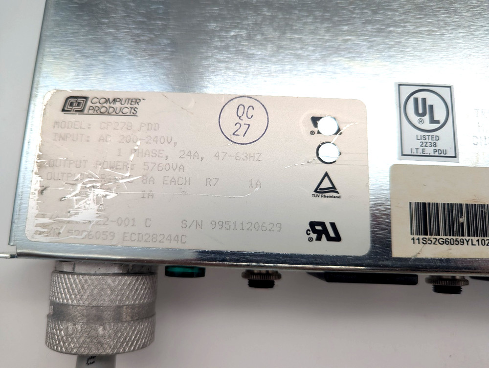 Computer Products Model CP278 PDD Rack Mount Power Distribution Strip