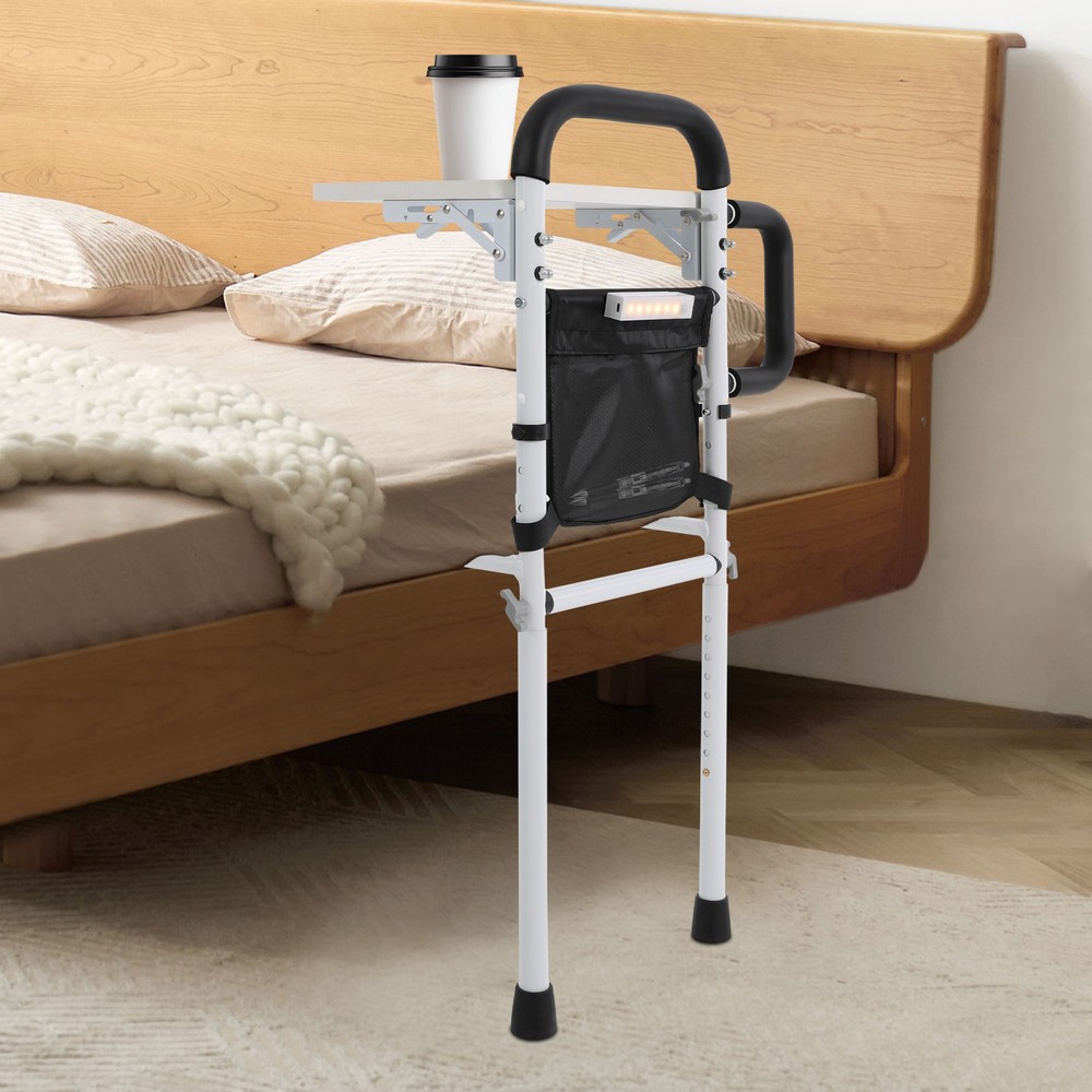 Height Adjustable Bed Rail for Seniors, Sturdy Support & Storage Solutions
