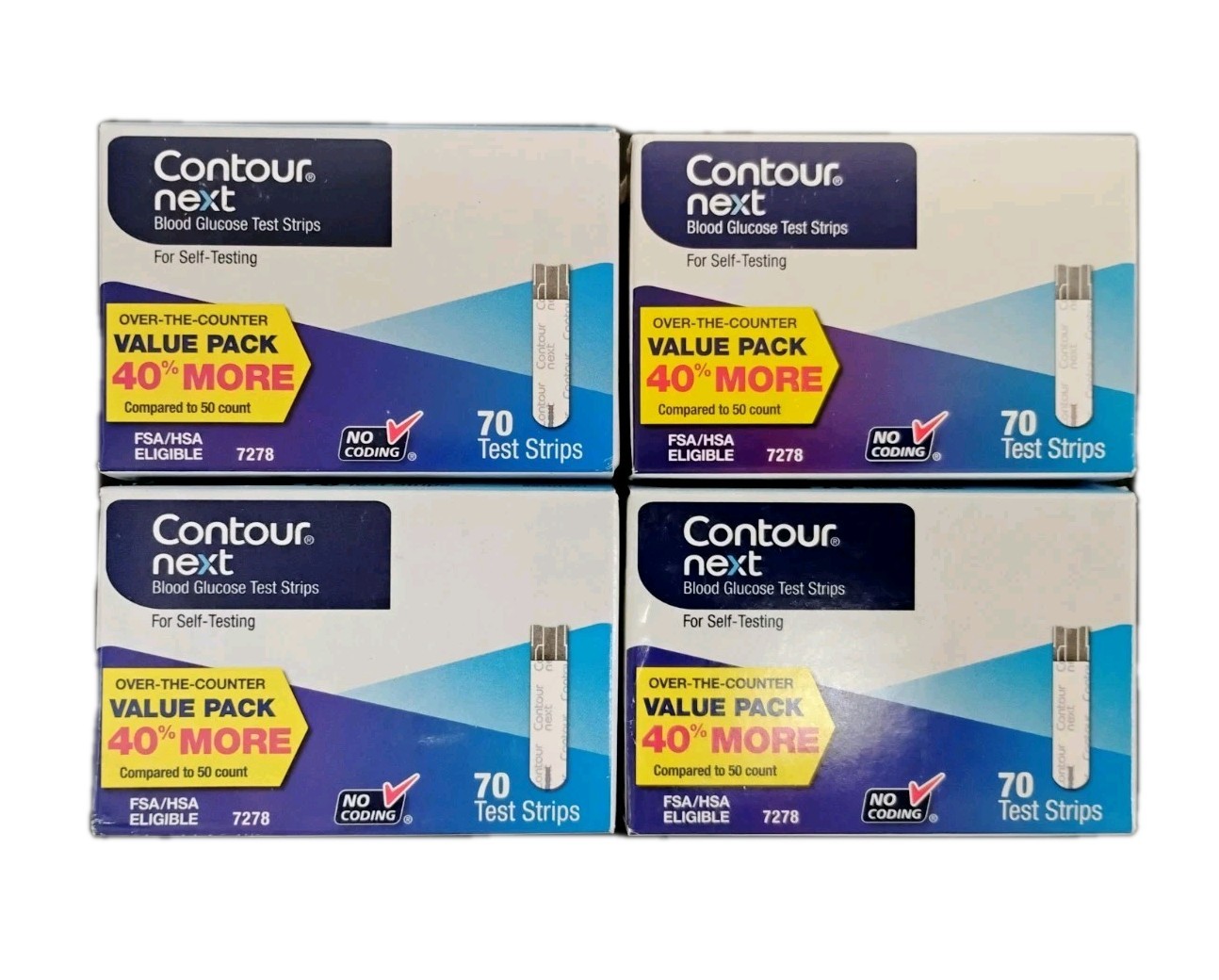 Contour Next Glucose Diabetic Blood Test Strips 4 Boxes 280 Strips Exp 11/2026+