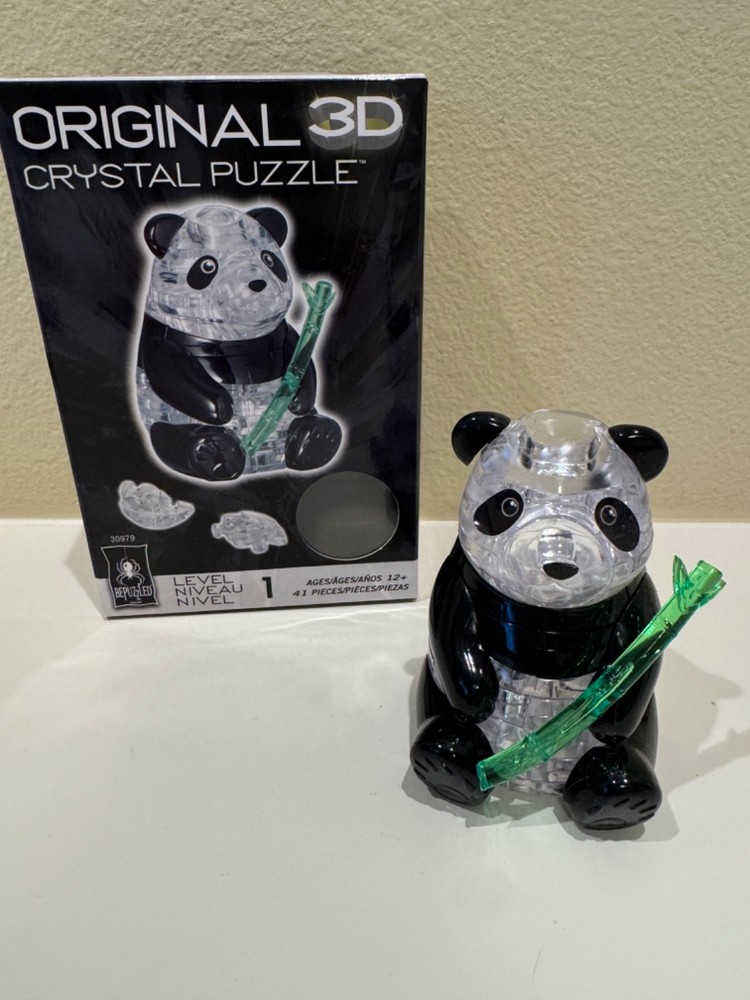 Original 3D Crystal Puzzle, Panda, Complete, EUC with Box