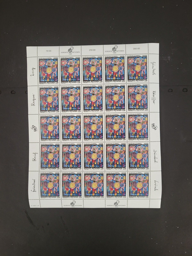 1995 SOCIAL SUMMIT Sheet - Scott# V179 - Catalog $50