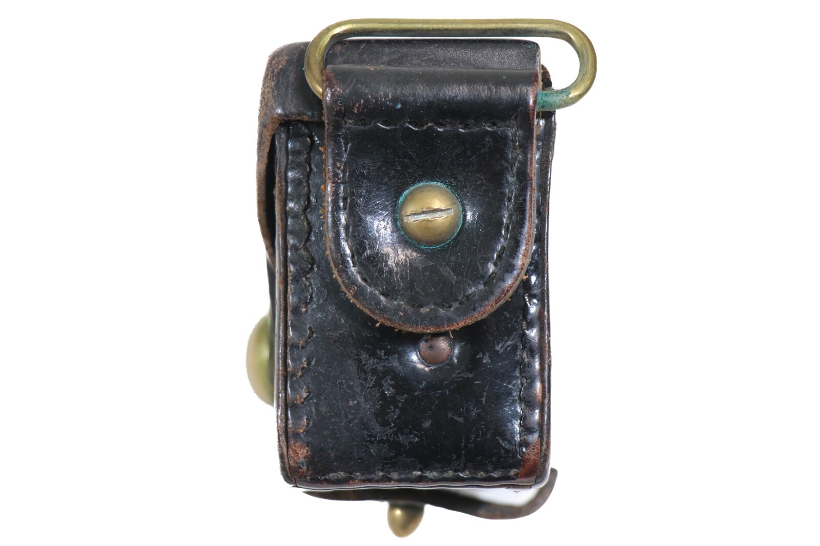 Italian Carabinieri Leather Cartridge AMMO Pouch Carcano w Leather Sling WWII