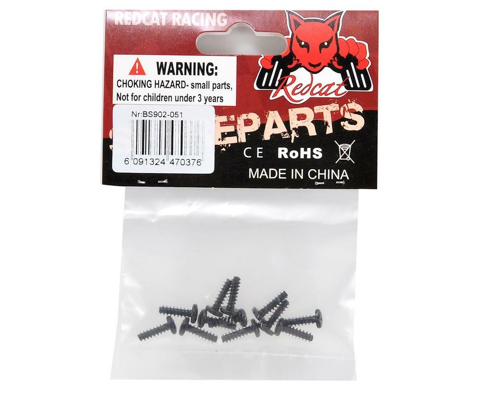 Redcat 3x10mm Button Head Self Tapping Phillips Screw (12) [RER02265]