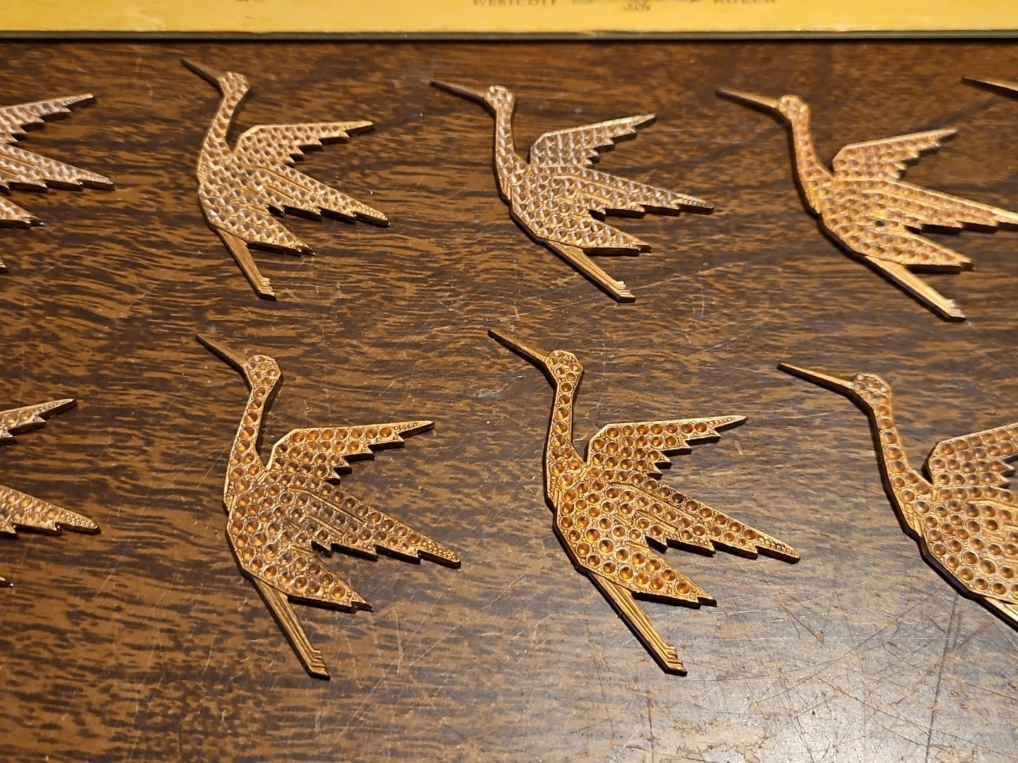 Lot Of 10 Studded Stork France Vintage 60s Brass Stampings Findings Jewelry