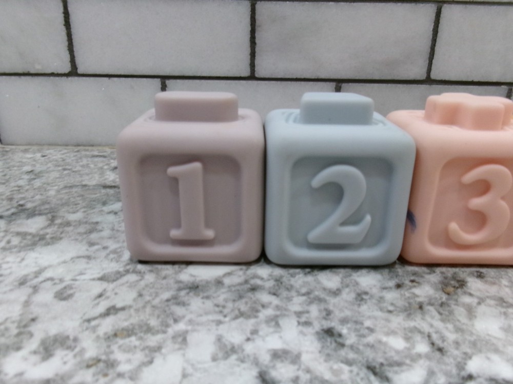 Babies Number Blocks, 1-6, Rubber, Stackable, Cubes