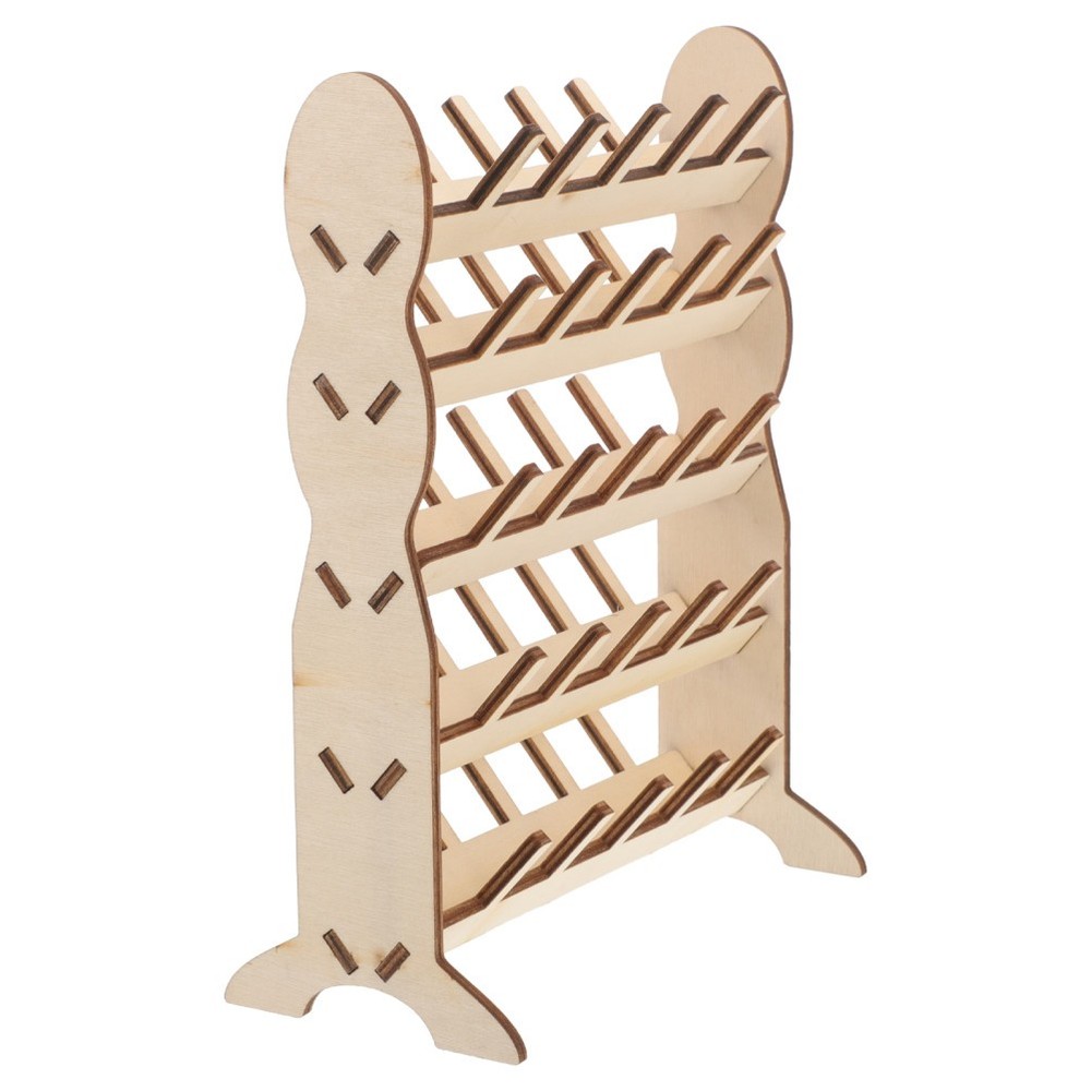 Wooden Spool Rack Organizer for Sewing Thread Craft Projects Easy to Use