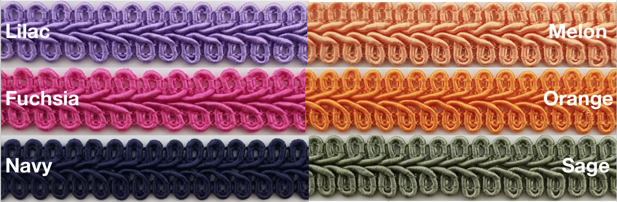 1/2" Chinese French Braid Gimp Trimming - 12 Continuous Yards - Many Colors!