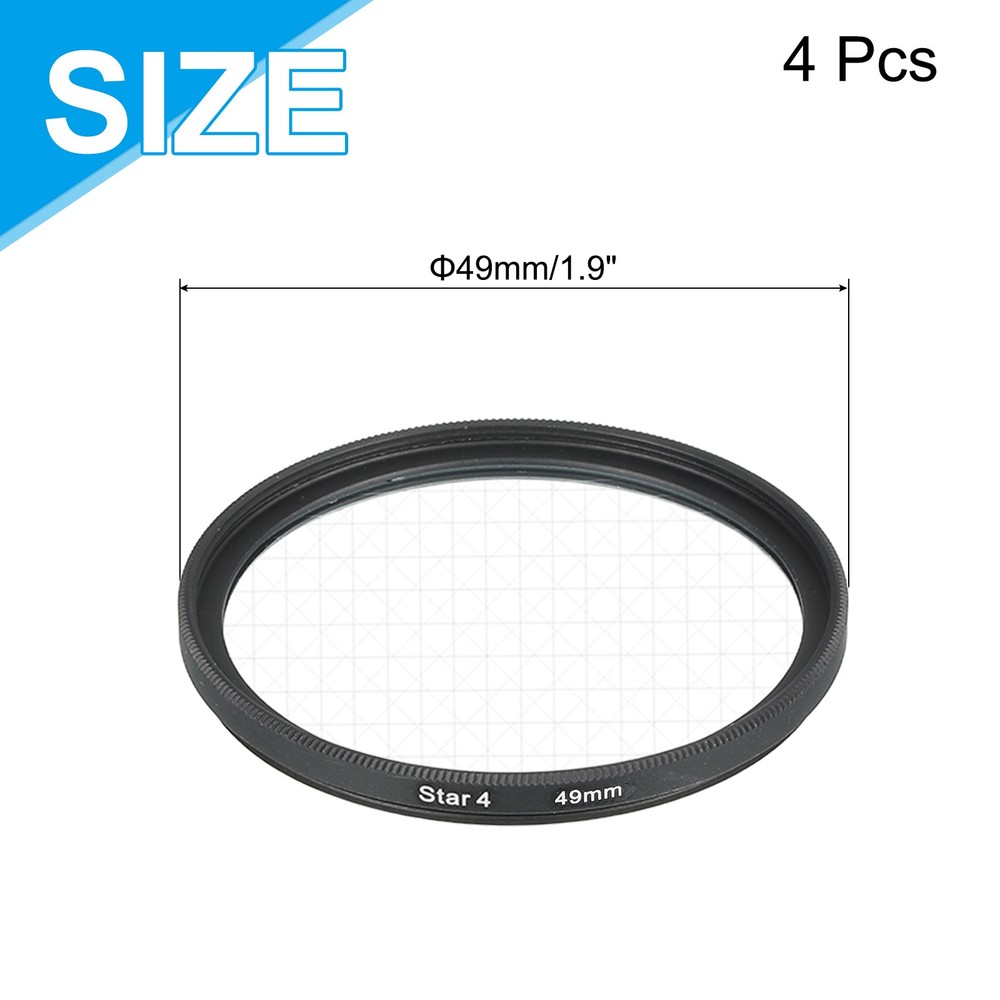 49mm Star Filter, Starburst Filter Camera 4 Points 6 Points 8 Points 12 Points
