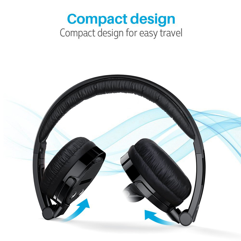 Bluetooth Headset with Microphone, Over-The-Head Wireless Stereo Headphones