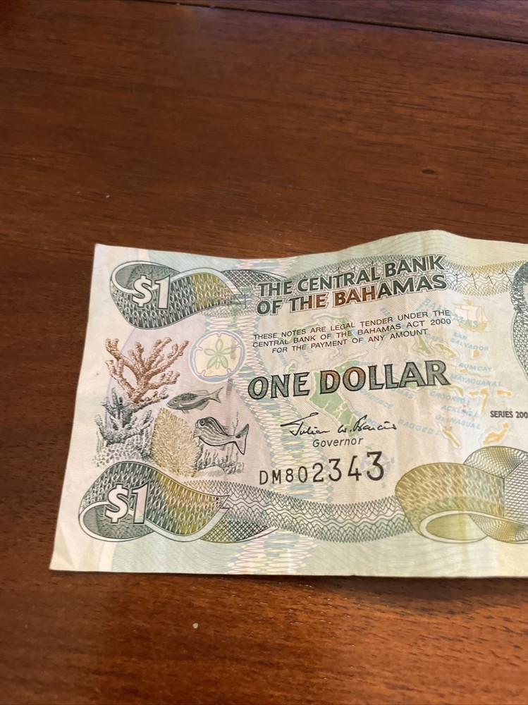 2001 BRITISH COLONY BAHAMAS $1 Bill