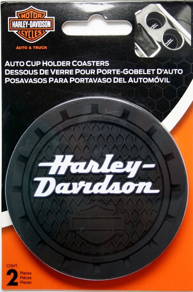 Harley-Davidson H-D Stacked Name with B&S Single Auto Coaster - Universal