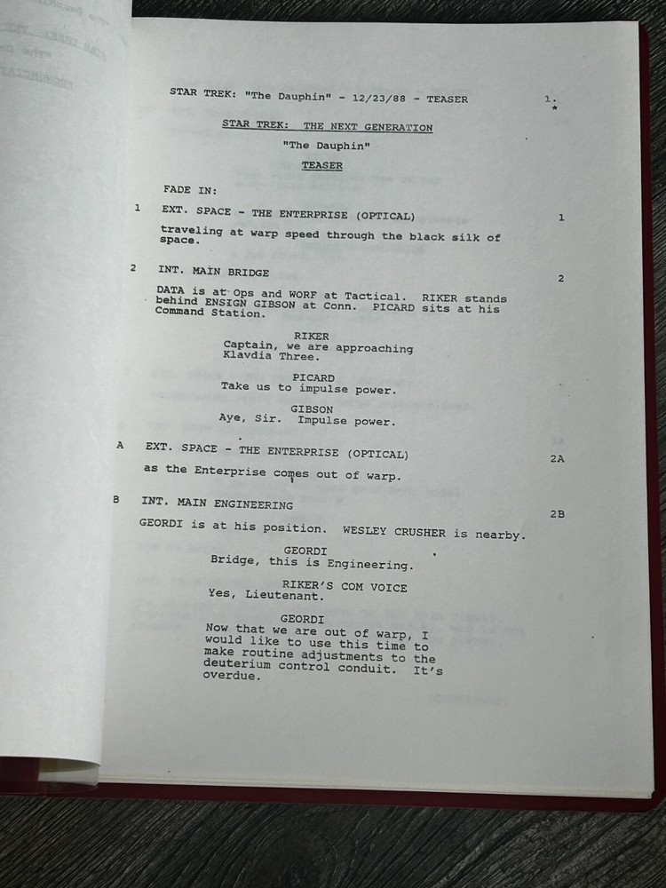 STAR TREK Script The Next Generation Dauphin 2nd Revision Final Draft Dec 1988