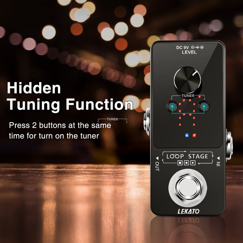 LEKATO Guitar Looper Pedal Effect Pedal with Tuner Function Looper Pedal Loop...