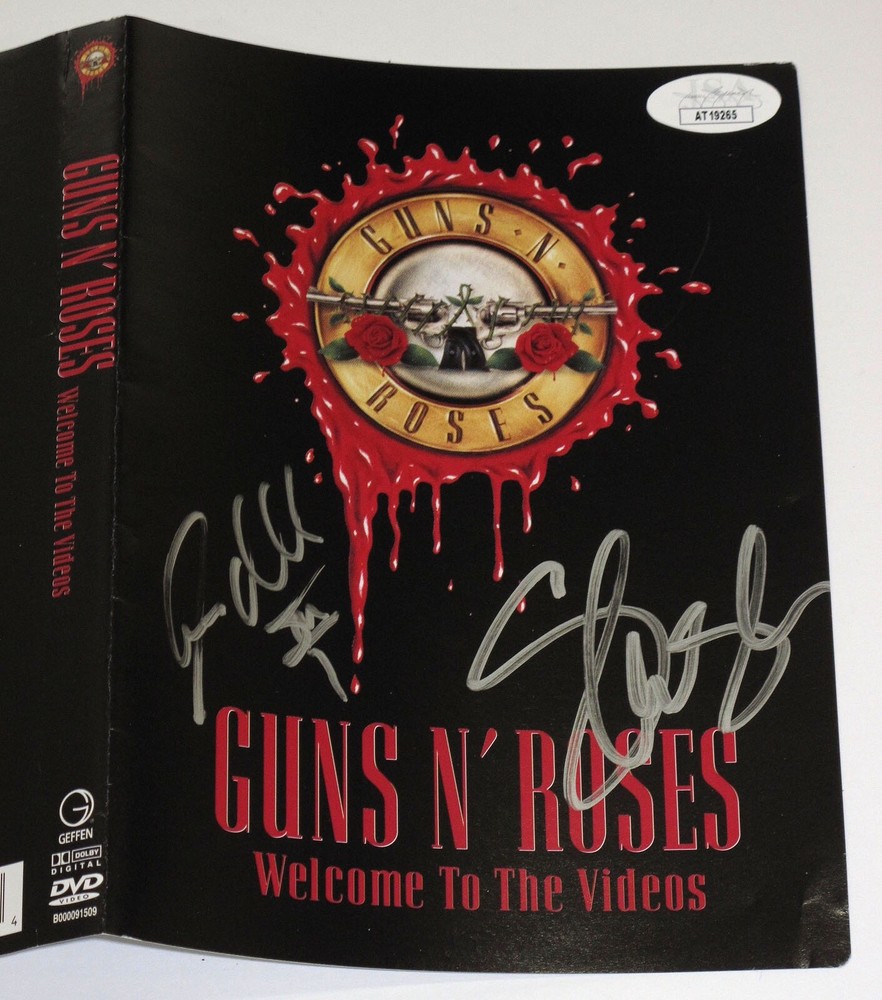 Slash & Steven Adler signed GNR "GUNS N' ROSES" DVD Welcome To Videos JSA COA