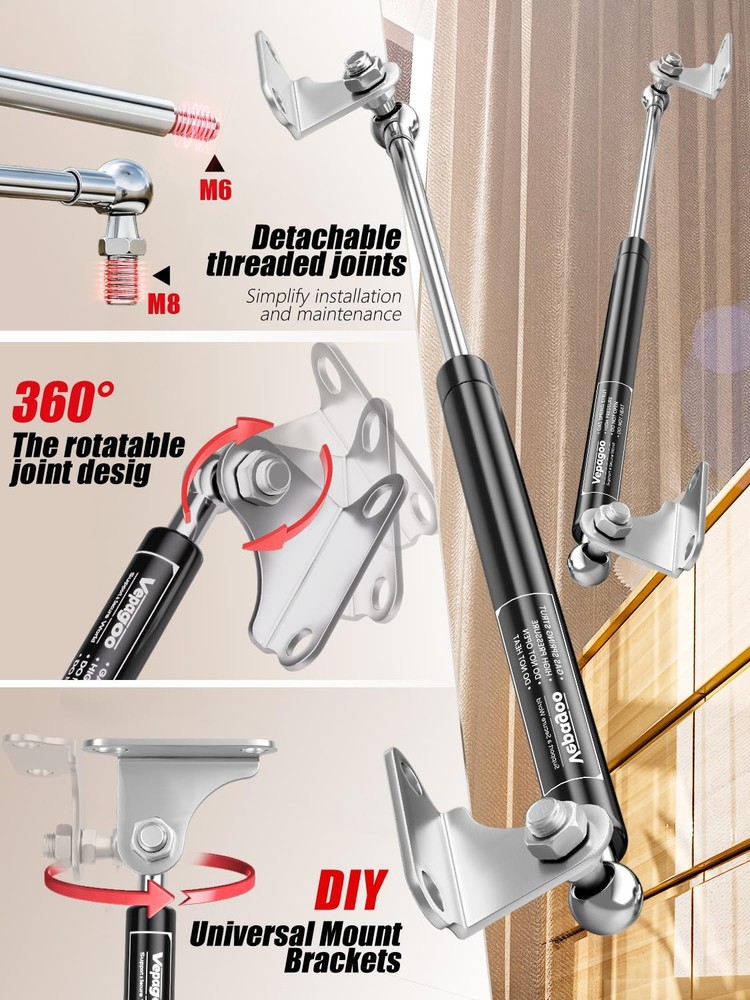 Gas Struts 20 Inch 100 lb with Brackets 2pc
