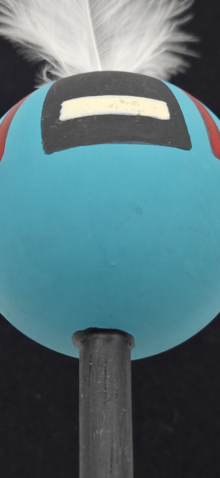 Hopi Kachina Ceremonial Spiritual Rattle Native American Indian Feather Folk Art