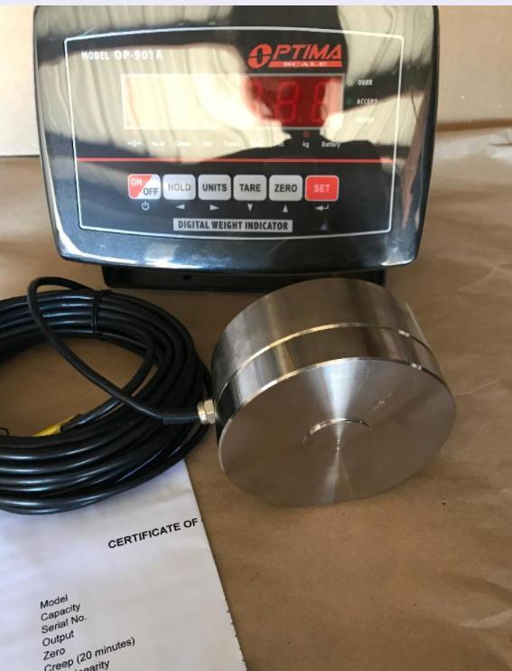 Compression Scale 3000 x 1 lb with Low profile Load cell, Indicator Portable