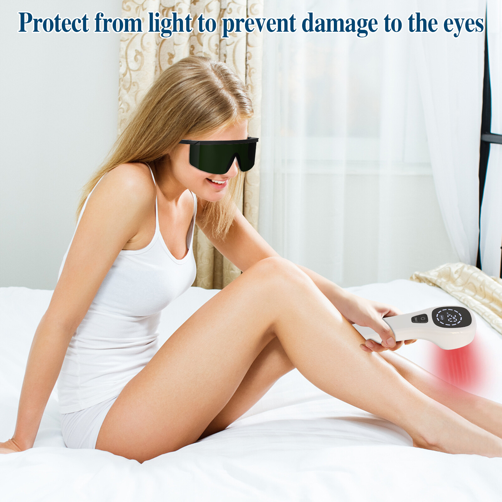 Laser Safety Goggles LED Protection Glasses W/ Box for KTS Light Therapy Device