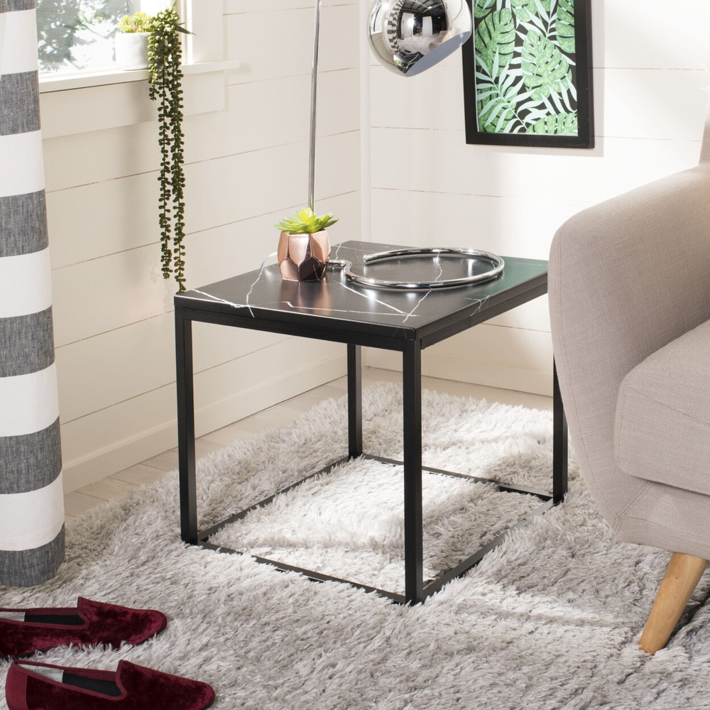 SAFAVIEH Baize End Table | Black |