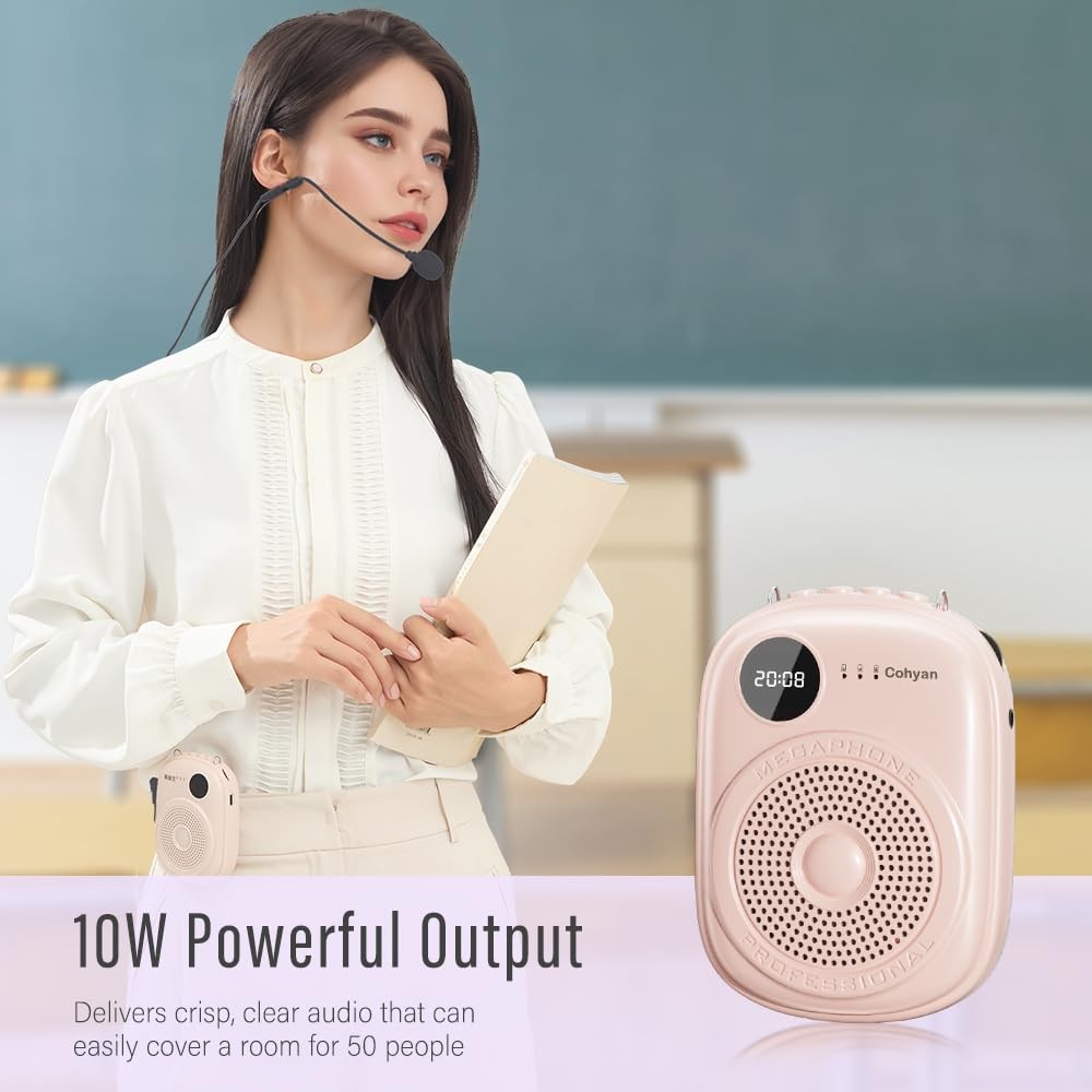 Voice Amplifier for Teachers, Portable Bluetooth Wired Microphone & Speaker, ...