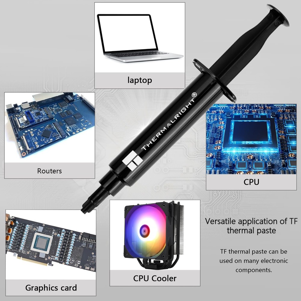 TF7 8 Grams Thermal Paste CPU/GPU 12.8W/m.k Compound Cooler Heatsink Scraper