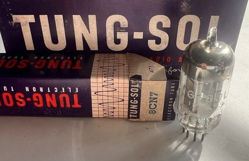 NOS -Tung-Sol 8CN7 Double Diode-Triode Silver Plate Vacuum Tube
