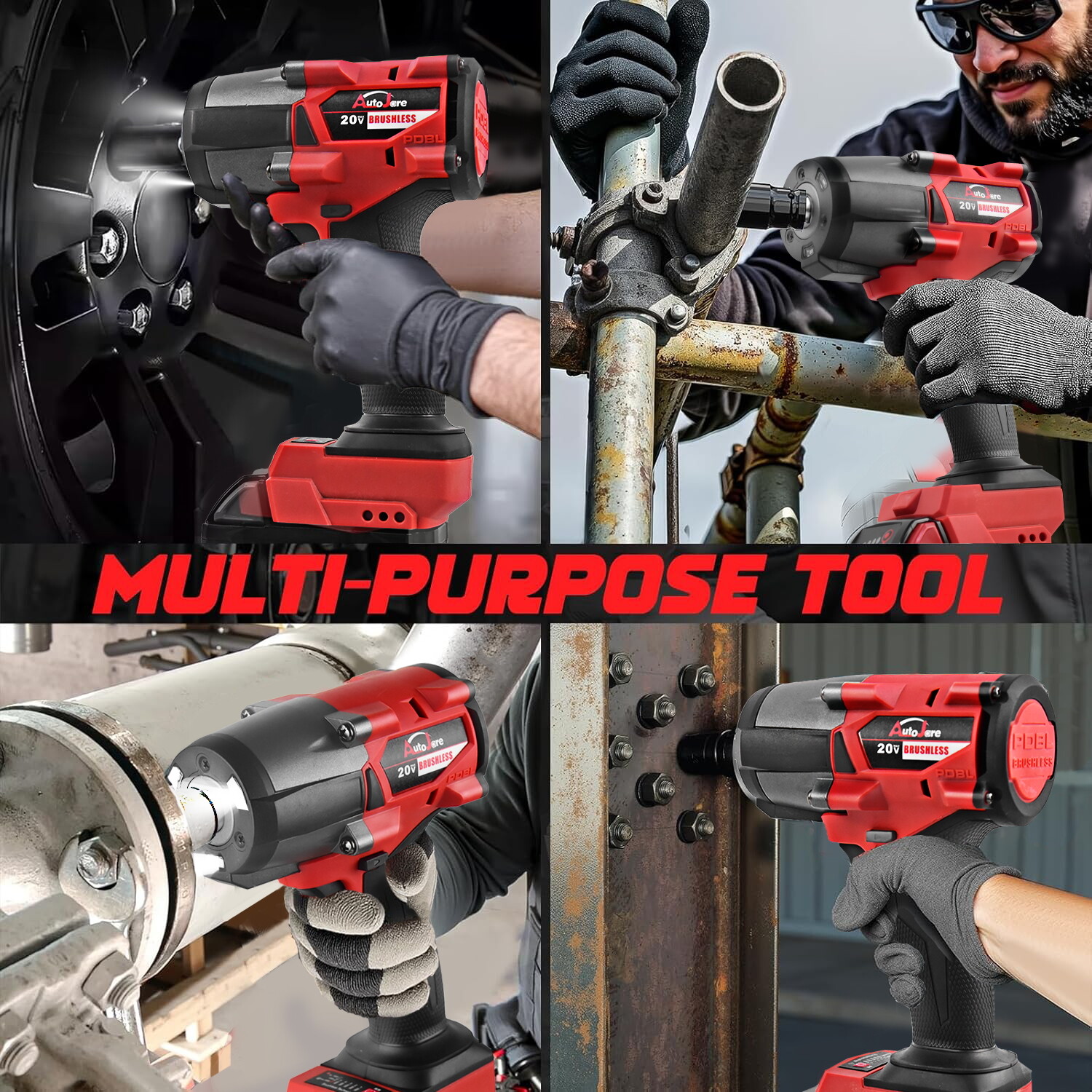 Cordless Impact Wrench for Milwaukee M18 Battery 1/2" High Torque 1500N.m