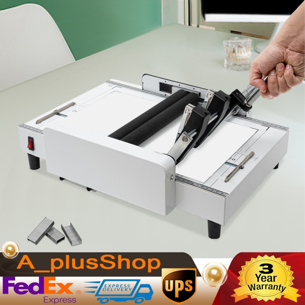 A3 Booklet Folding Binding Machine Paper Stapling Making Book Stapler Office 60W