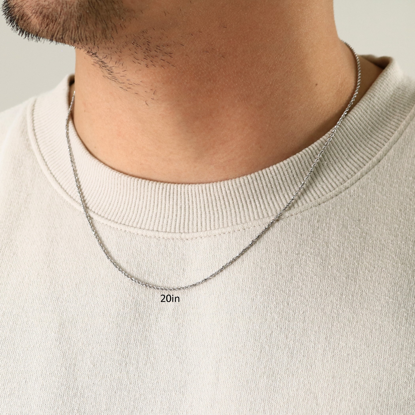 10K White Gold 1.5mm-7mm Diamond Cut Rope Chain Necklace Mens Womens 16"-30"