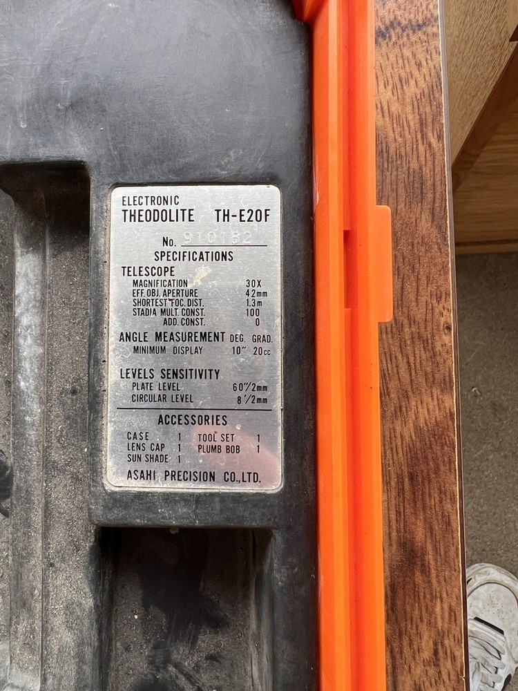 Theodolite Model No. TH E20 F PENTAX