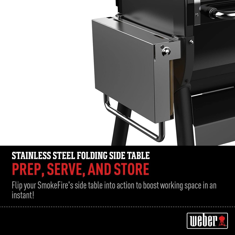 SmokeFire Folding Side Table Silver Built-in bottle opener